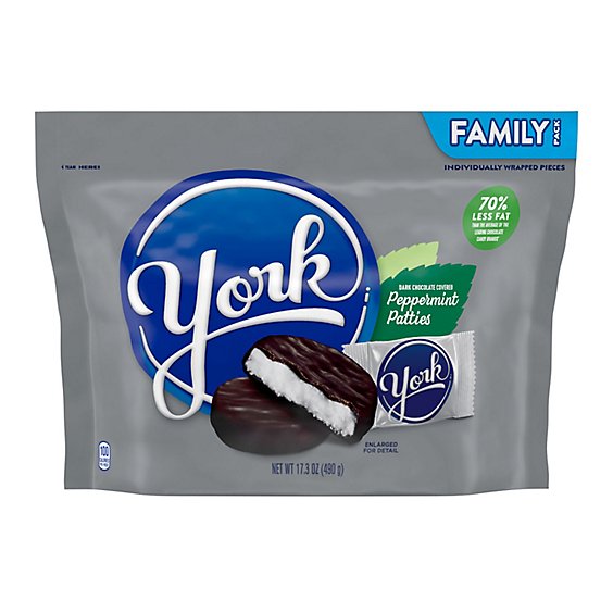 York Dark Chocolate Covered Peppermint Patties Candy Family Pack - 17.3 Oz