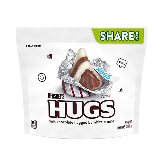 HERSHEYS Hugs Milk Chocolate White Crème Share Pack - 11 Oz