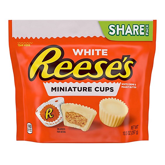 Reeses Miniatures White Creme Peanut Butter Cups Candy Share Pack - 10.5 Oz