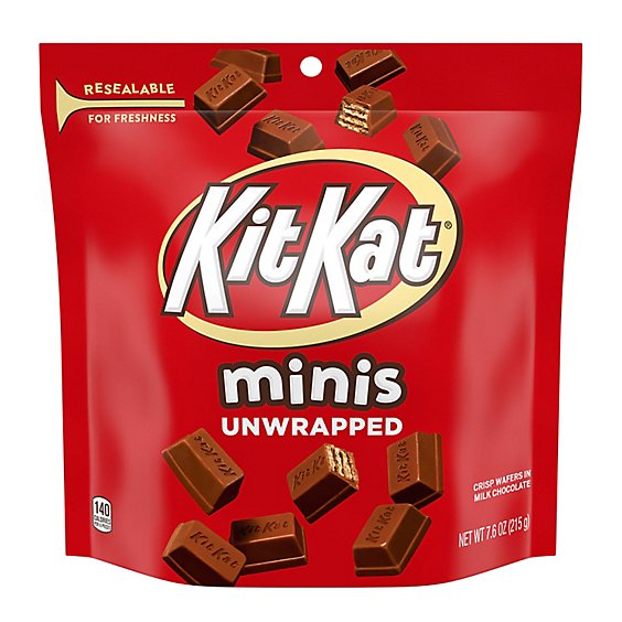 Kit Kat Minis Unwrapped Milk Chocolate Wafer Candy Bag - 7.6 Oz
