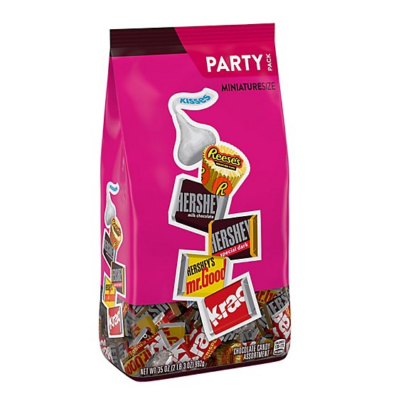 HERSHEY'S Miniatures Assorted Chocolate Candy Bars Bulk Party Pack - 35 Oz