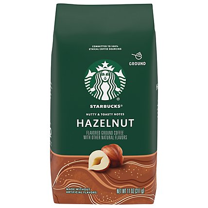Starbucks No Artificial Flavors 100% Arabica Hazelnut Flavored Ground Coffee Bag - 11 Oz - Image 3