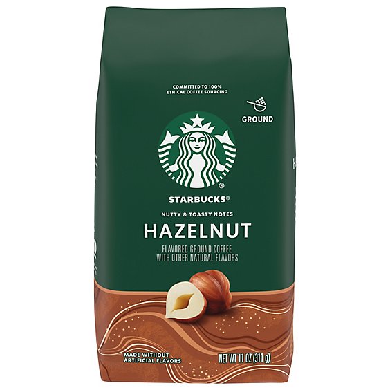 Starbucks No Artificial Flavors 100% Arabica Hazelnut Flavored Ground Coffee Bag - 11 Oz