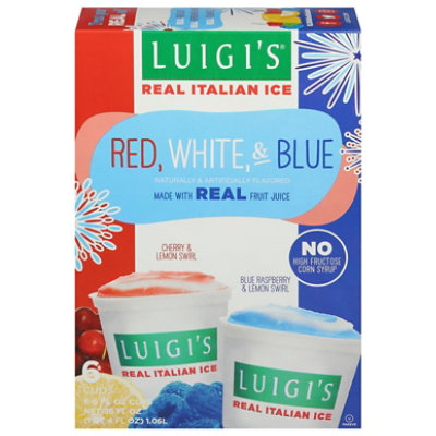 Luigis Real Italian Ice Cherry/Blue Raspberry Lemon Swirl - 36 Fl. Oz. - Image 3