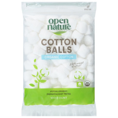 Open Nature Organic Cotton Balls Hypoallergenic - 100 Count - Image 3