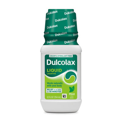 Dulcolax Liquid Laxative for Constipation Relief Mint - 12 Fl. Oz. - Image 1