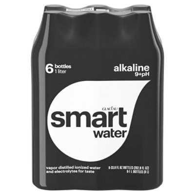 smartwater Alkaline Vapor Distilled Water - 6-33.8 Fl. Oz.