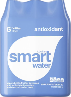 smartwater Antioxidant Vapor Distilled Water - 6-33.8 Fl. Oz.