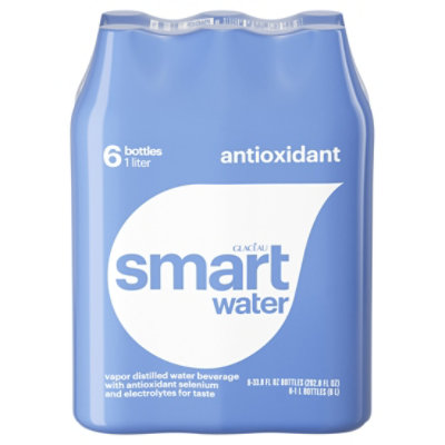 smartwater Antioxidant Vapor Distilled Water - 6-33.8 Fl. Oz.