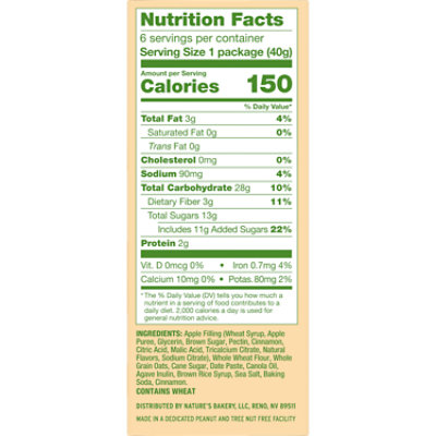 Natures Bakery Oatmeal Crumble Apple - 8.46 Oz - Image 4