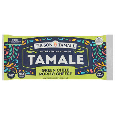 Tucson Green Chile Pork And Chese Tamale - 5 Oz - Image 3