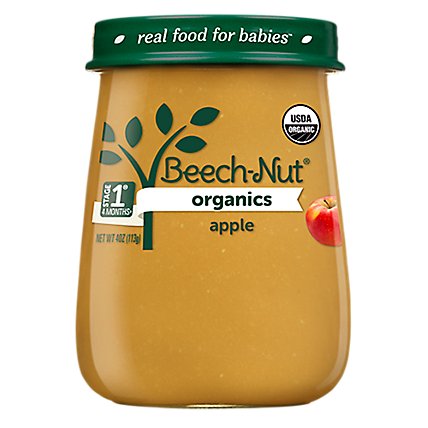 Beech-Nut Organics Stage 1 Apple Baby Food - 4 Oz - Image 1