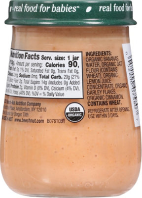 Beech-Nut Organics Stage 2 Banana Cinnamon & Granola Baby Food - 4 Oz - Image 5