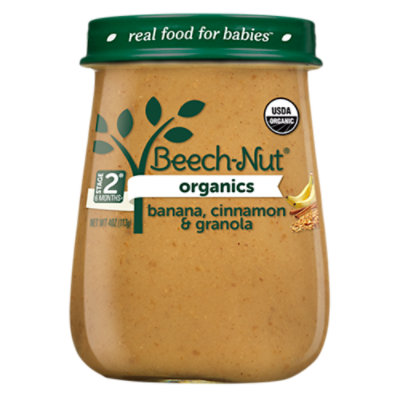 Beech Nut Organics Baby Food Stage 2 Banana Cinnamon And Granola - 4 Oz 