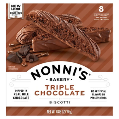 Nonnis Triple Milk Choc Biscotti W/O Nuts Carton - 6.88 Oz - Image 1