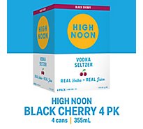 High Noon Black Cherry Vodka Hard Seltzer Single Serve Cans - 4-355 Ml
