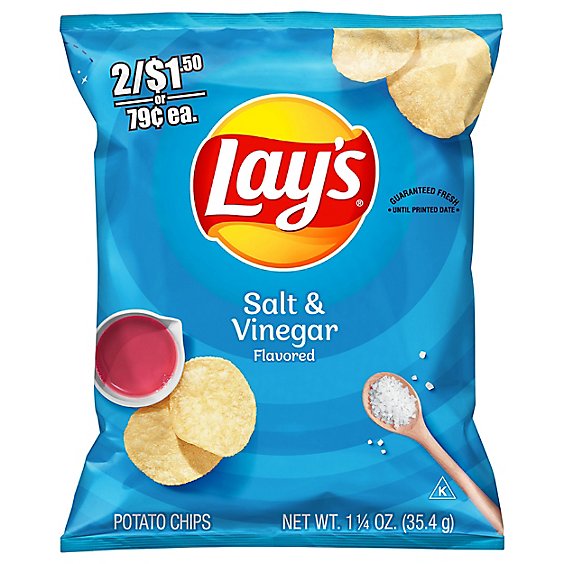 Lays Potato Chips Salt & Vinegar Flavored - 1.25 Oz