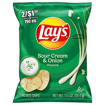 Lays Potato Chips Sour Cream & Onion - 1.25 Oz - Image 3