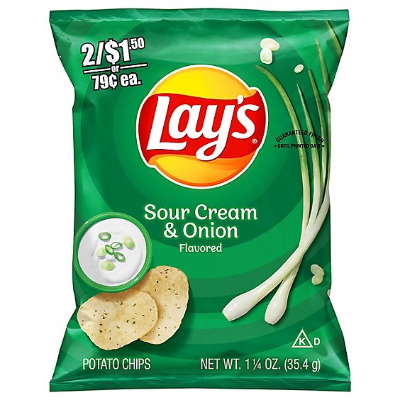 Lays Potato Chips Sour Cream & Onion - 1.25 Oz