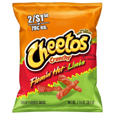 Cheetos Crunchy Flamin Hot Limon Flavored Cheese Flavored Snacks