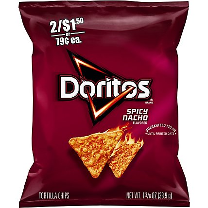 Doritos Tortilla Chips Spicy Nacho Flavored - 1.375 Oz - Image 2