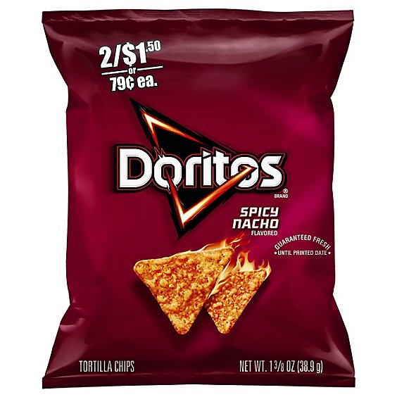 Doritos Tortilla Chips Spicy Nacho Flavored - 1.375 Oz