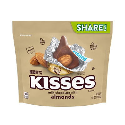 Hersheys Kisses Milk Chocolate With Almonds Candy Share Pack - 10 Oz - Image 1