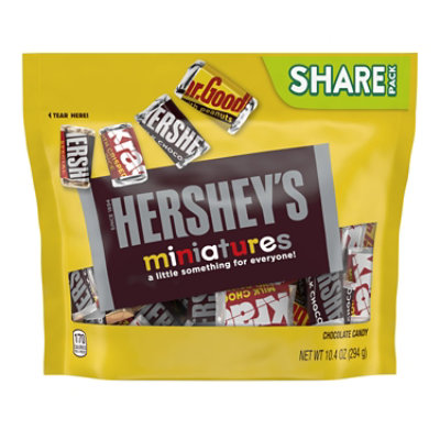 HERSHEY'S Miniatures Assorted Milk And Dark Chocolate Candy Bars Share Pack - 10.4 Oz