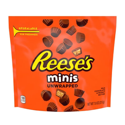 Reese's Minis Milk Chocolate Unwrapped Peanut Butter Cups Candy Bag - 7.6 Oz. - Image 1