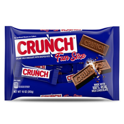 CRUNCH Milk Chocolate and Crisped Rice Fun Size Candy Bars - 10 Oz - Image 2