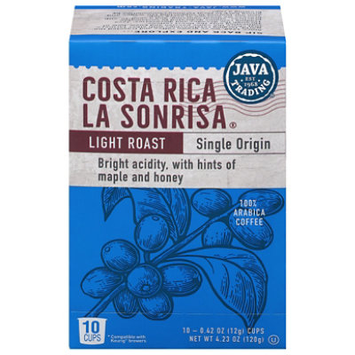Java Trading Costa Rica La Sonrisa Light Roast Coffee Single Serve - 10 Count - Image 3