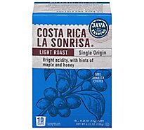 Java Trading Costa Rica La Sonrisa Light Roast Coffee Single Serve - 10 Count