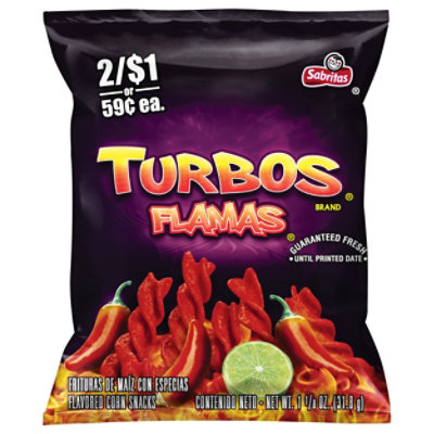 Sabritas Corn Snacks Turbos Flamas - 1.125 Oz