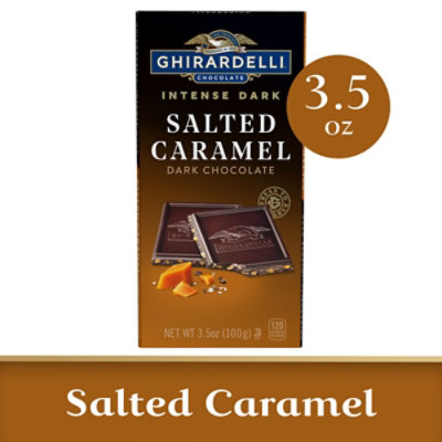Ghirardelli Dark Chocolate Bar with Sea Salt Caramel Filling, 3.5