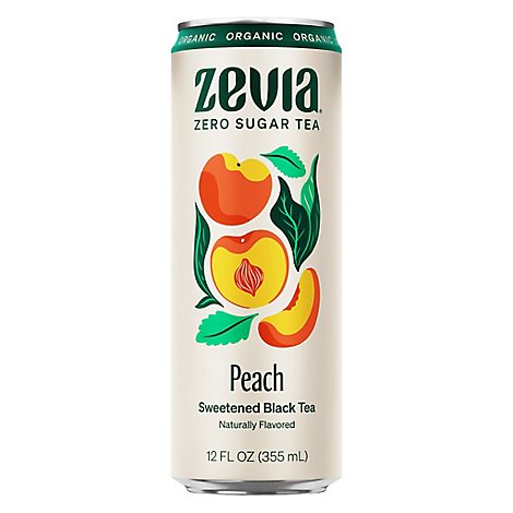 Zevia Tea Black Peach Org - 12 Fl. Oz.