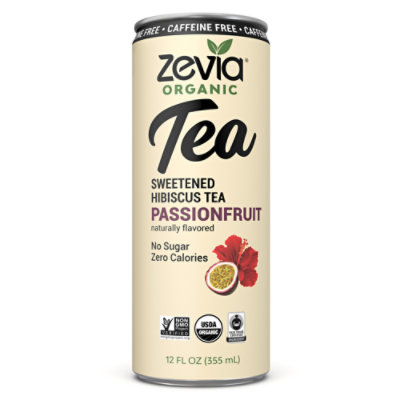 Zevia Organic Hibiscus Tea Passionfruit Caffeine Free Zero Sugar Iced Tea - 12 Fl. Oz. - Image 1