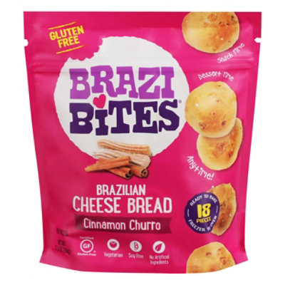 Brazi Bites Brazilian Cheese Bread Cinnamon Churro 18 Count - 11.5 Oz