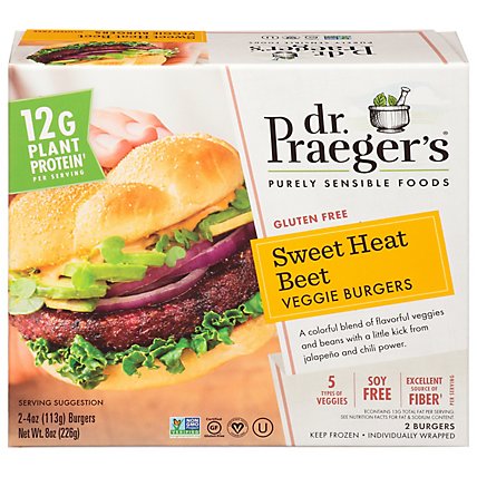 Dr. Praegers Veggie Burgers Sweet Heat Beet 2 Count - 8 Oz - Image 3