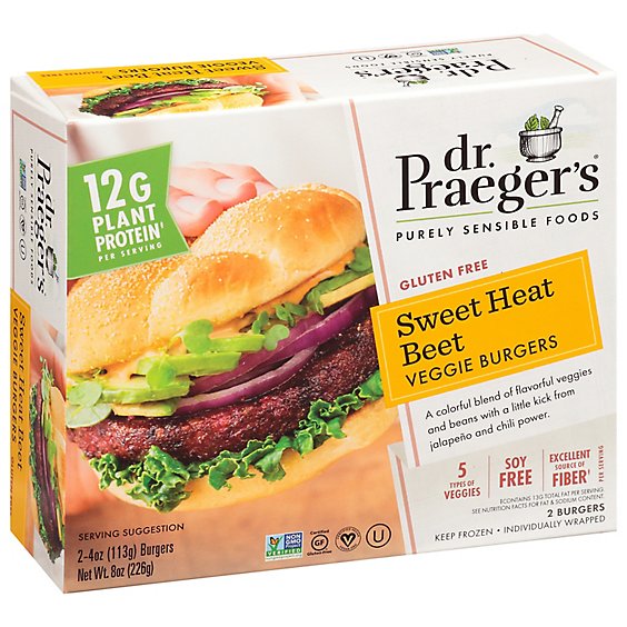 Dr. Praegers Veggie Burgers Sweet Heat Beet 2 Count - 8 Oz