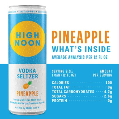 High Noon Pineapple Flavored Vodka & Soda Can 4.5% Abv - 355 Ml - Image 3