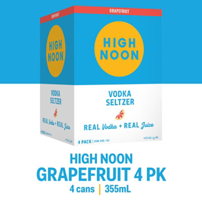 High Noon Grapefruit Vodka Hard Seltzer Single Serve Cans - 4-355 Ml  - Image 2