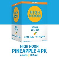 High Noon Pineapple Vodka Hard Seltzer Single Serve Cans - 4-355 Ml  - Image 1