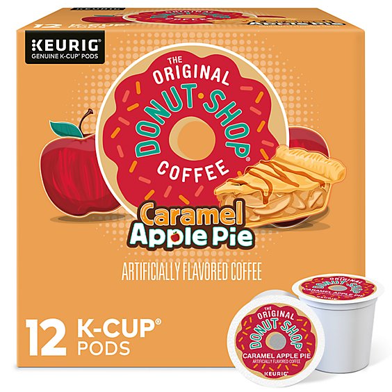 The Original Donut Shop Caramel Apple Pie Light Roast Coffee K Cup Pods - 12 Count