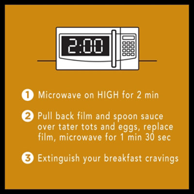 DEVOUR All Day Breakfast Double Sausage & Smoked Bacon Loaded Tater Tots Frozen Meal - 9 Oz - Image 2