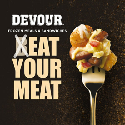 DEVOUR All Day Breakfast Double Sausage & Smoked Bacon Loaded Tater Tots Frozen Meal - 9 Oz - Image 4