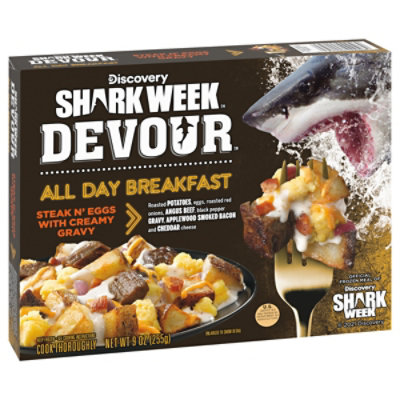 DEVOUR Steak N Eggs with Smoked Bacon Potatoes Cheddar Cheese & Gravy Frozen Meal Box - 9 Oz - Image 7