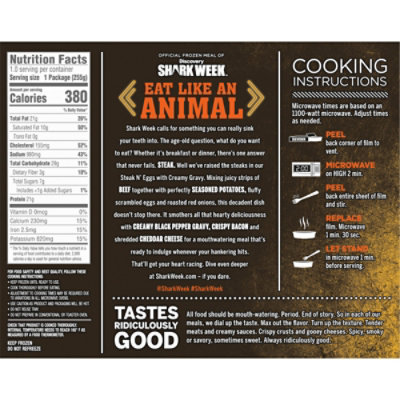 DEVOUR All Day Breakfast Steak N' Eggs with Smoked Bacon Potatoes Cheddar Cheese & Creamy Gravy Frozen Meal - 9 Oz - Image 5