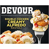 DEVOUR Double Chicken Creamy Alfredo Ricotta Cheese Ravioli Frozen Meal Box - 10 Oz - Image 1