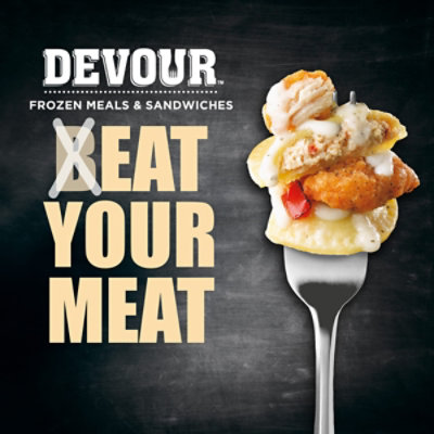 DEVOUR Double Chicken Creamy Alfredo Ricotta Cheese Ravioli Frozen Meal - 10 Oz - Image 5