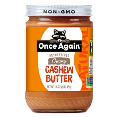 Once Again Unsweetend Creamy Cashew Butter Spread - 16 Oz - Image 1
